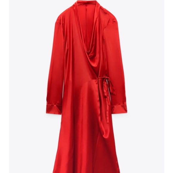 ZARA SILK DRAPED DRESS LIMITED EDITION - Picture 3 of 8
